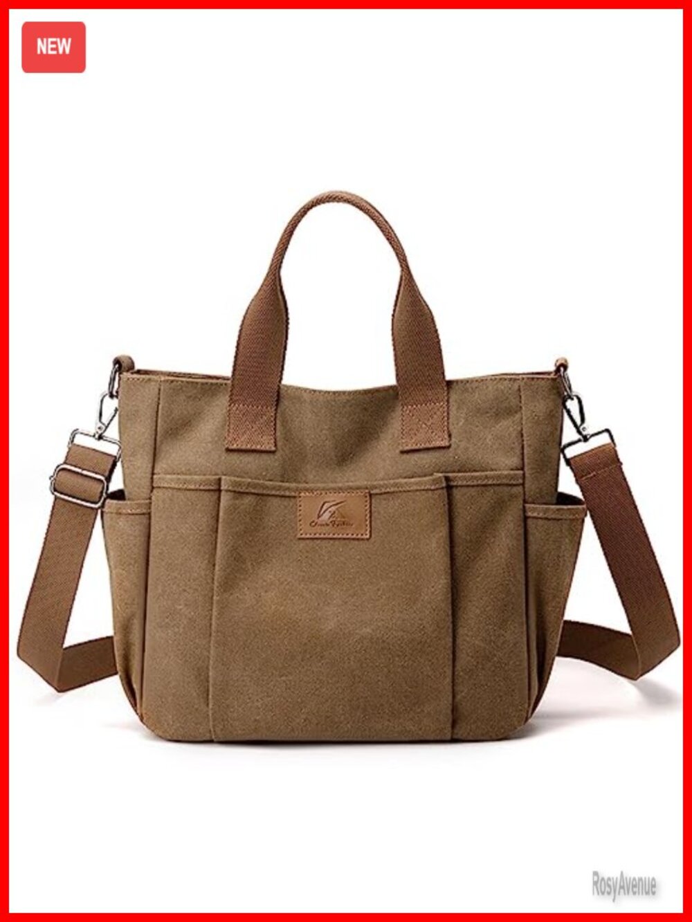 Canvas Tote Bag Lightweight Work Handbag Travel Crossbody Purse